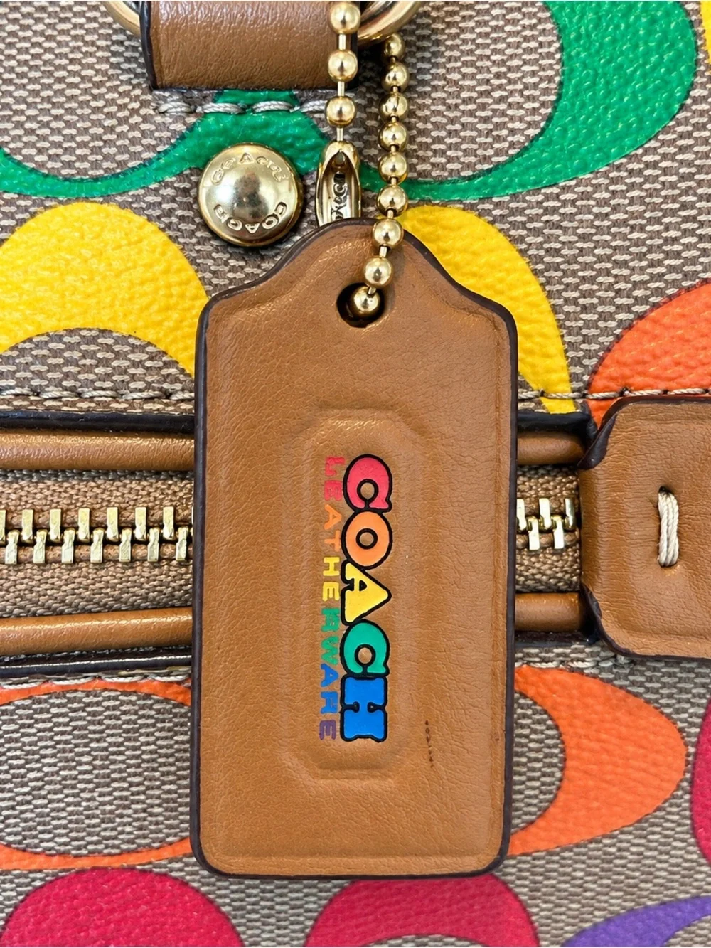 Coach Rainbow Pride Signature C Satchel Crossbody Authentic
